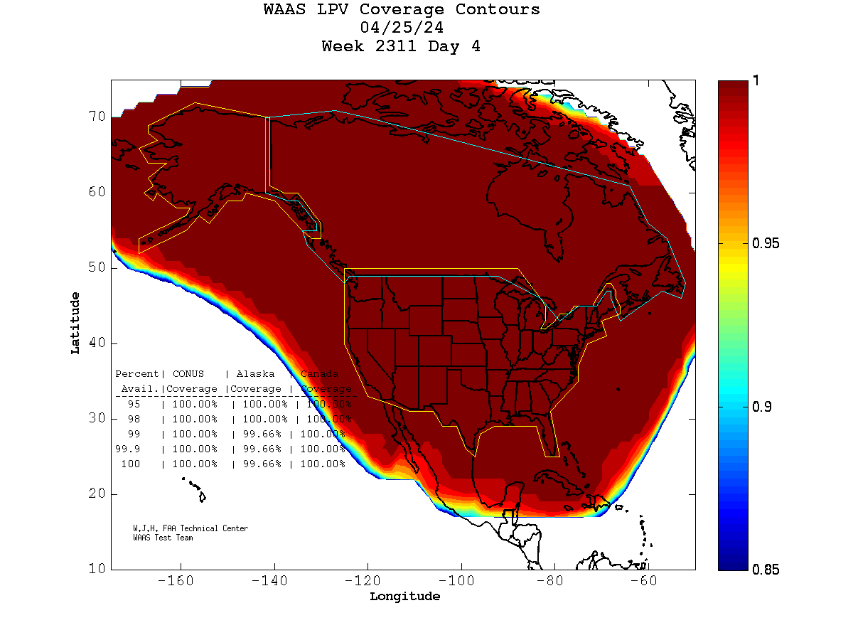 LPV Coverage of North America over 24 hours
